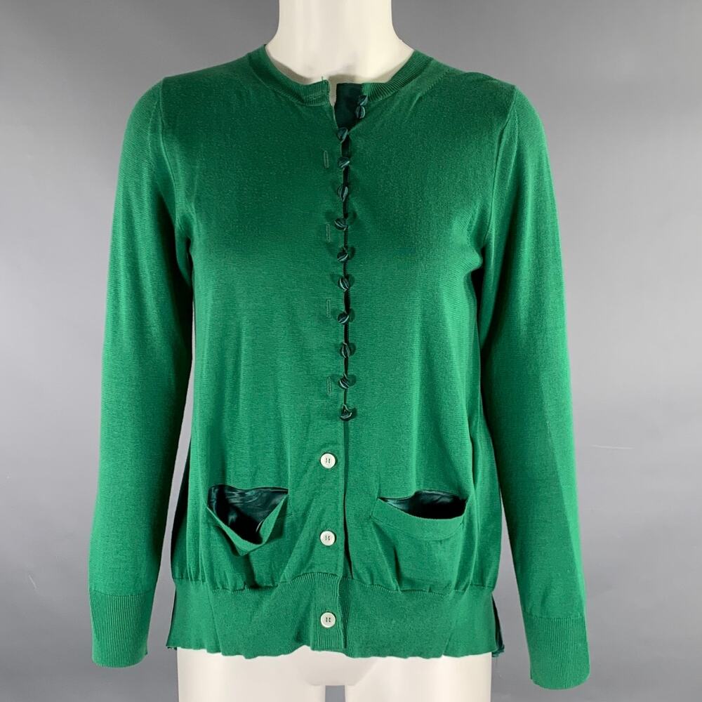 SACAI LUCK Size 2 Green Cotton Cardigan Cardigan